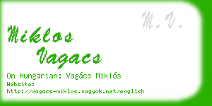 miklos vagacs business card